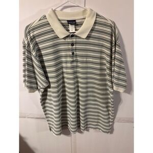 Patagonia Organic Cotton Striped Polo Shirt Mens Size L Short Sleeve Casual